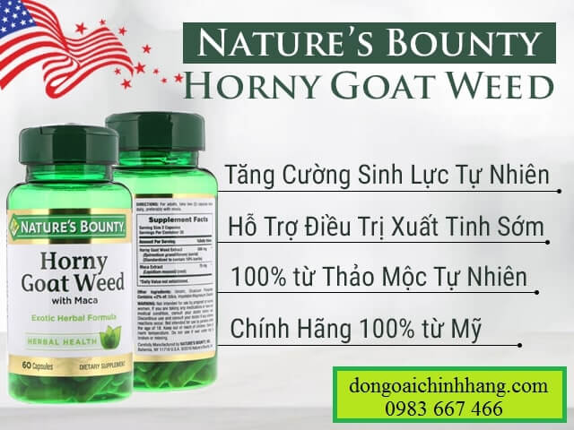 thuoc uong chong suat tinh som natures bounty horny goat weed my 60 vien anh 01