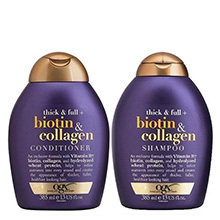 Bộ Dầu Gội Xả Biotin Collagen OGX Extra Volume Mọc Tóc của Mỹ - Trị trụng tóc, hói đầu 2x385ml
