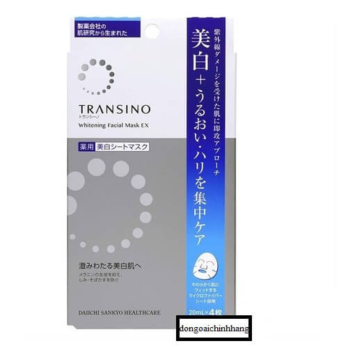 Mặt nạ Transino whitening facial EX Nhật Bản hộp 4 miếng x 20ml