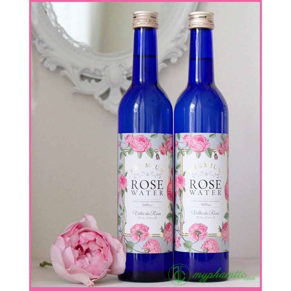 Nước uống tinh chất hoa hồng Rose Water Premium 500ml Nhật Bản