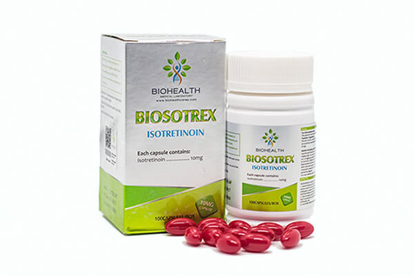 Viên uống trị mụn Biosotrex Isotretinoin Biohealth của Mỹ 100 viên